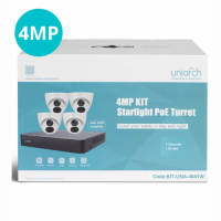 UNIARCH 4CH KIT WITH 4 X 4MP STARLIGHT TURRET & 1TB (IN A KIT BOX) sm